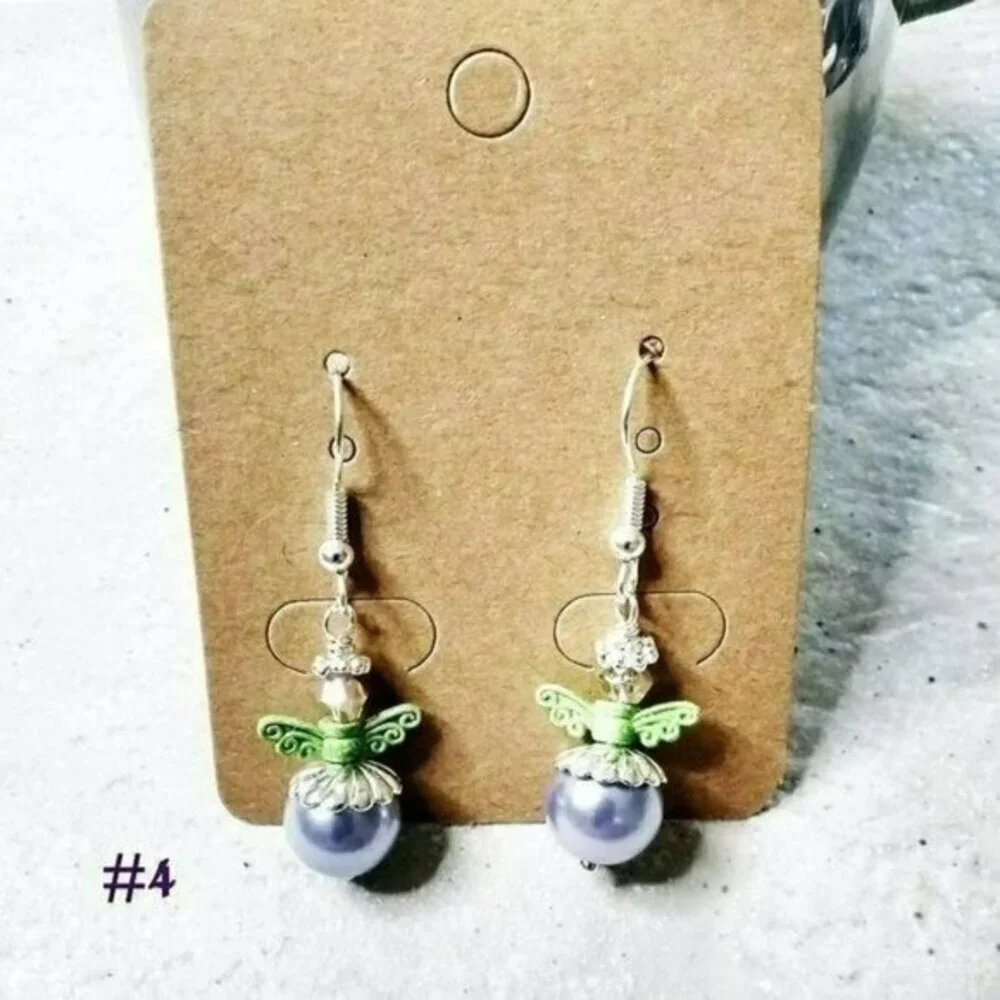 Super Cute! Hand Painted! Colorful Tiny Saucy Angel Earrings! - Picture 5 of 5